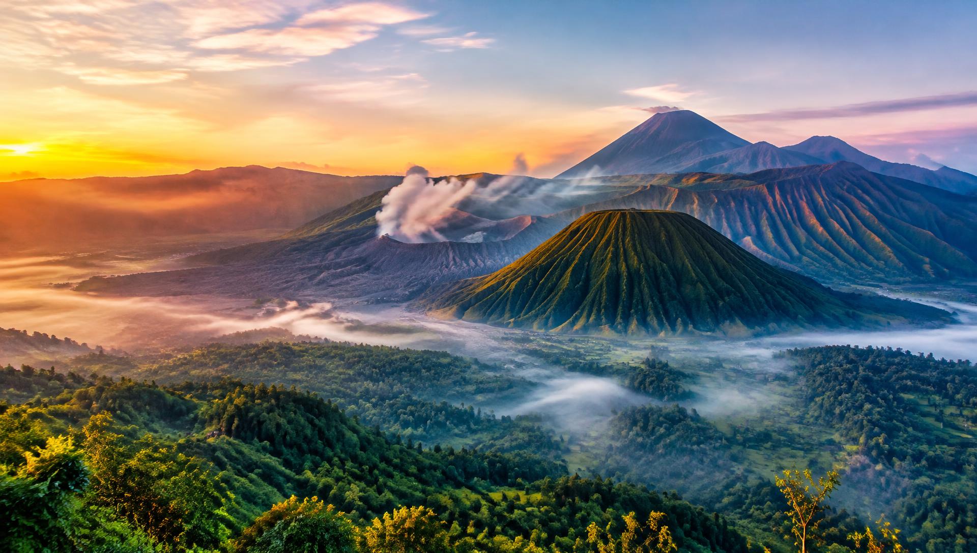 Gunung Bromo saat matahari terbit